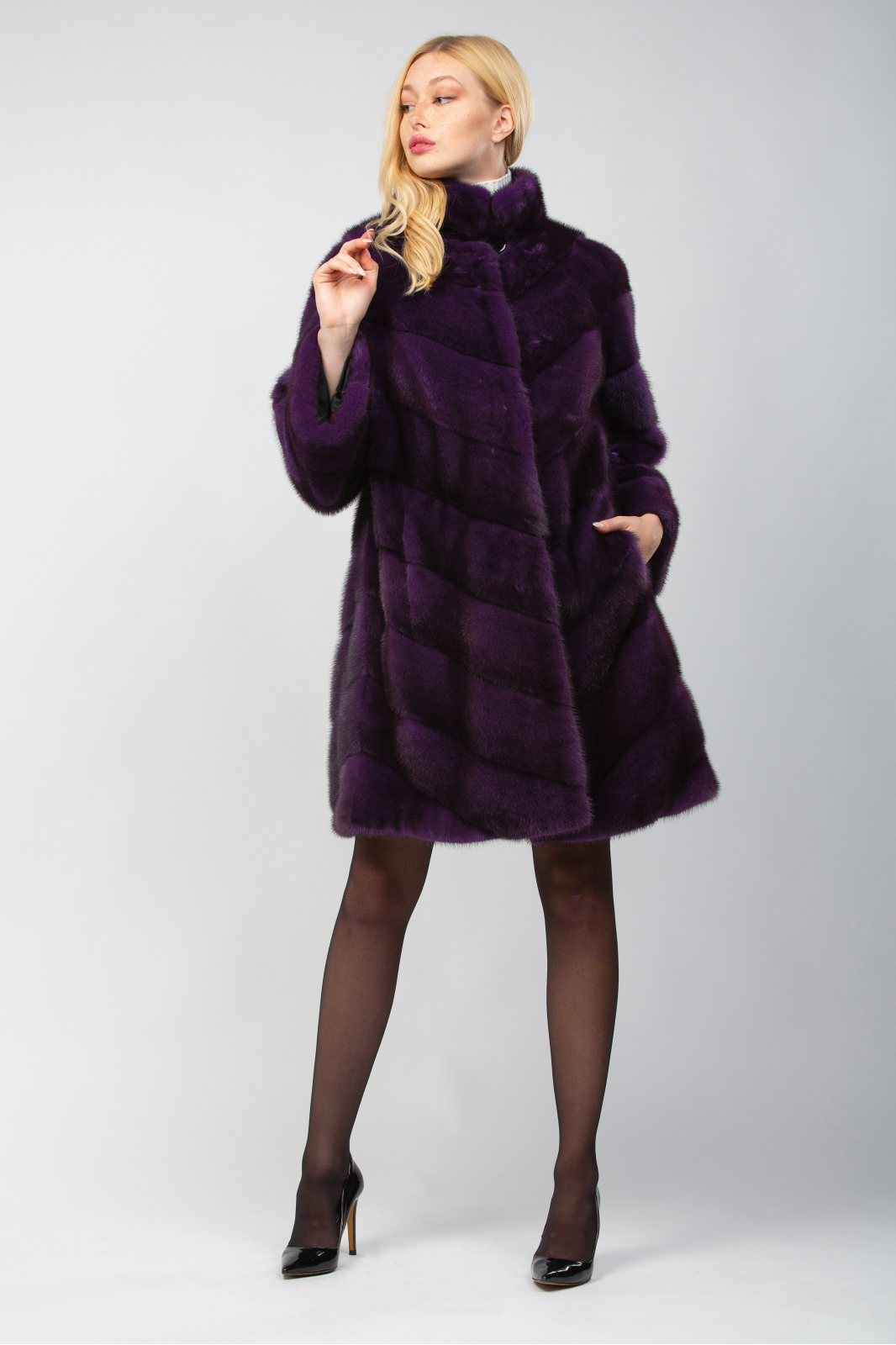 Violet mink coat
