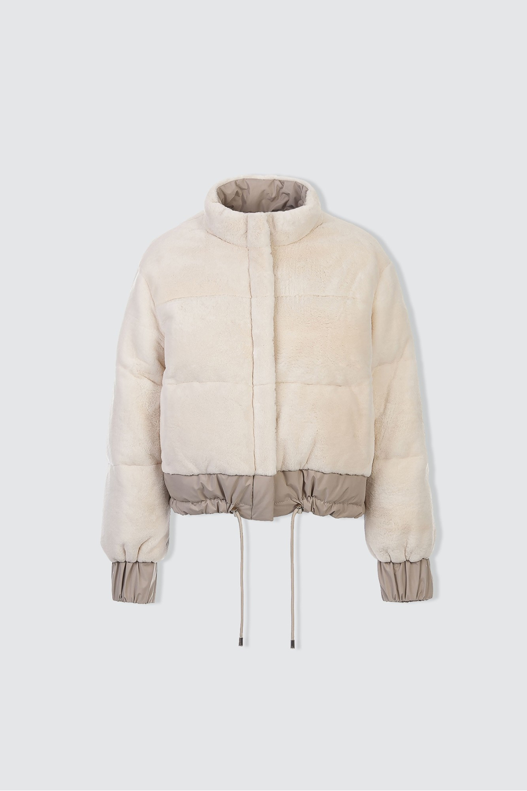 Reversible bleached mink bomber jacket